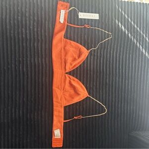 Meshki Orange Slim Strap Bralette Top